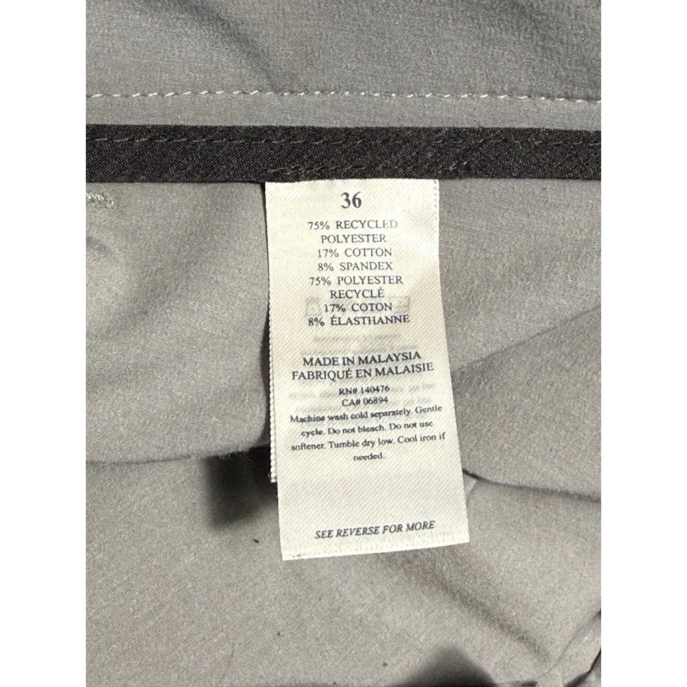 Faherty All Day Shorts Mens 36 Grey Hybrid Hiking Camping Travel Stretch